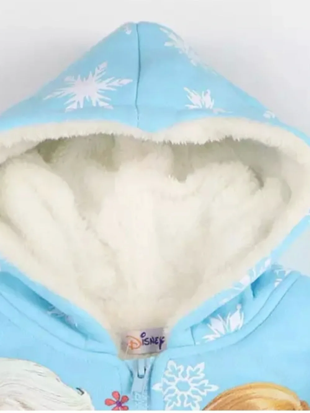 Disney Light Blue Girls' Hooded Zip Jacket with Elsa, Anna & Olaf